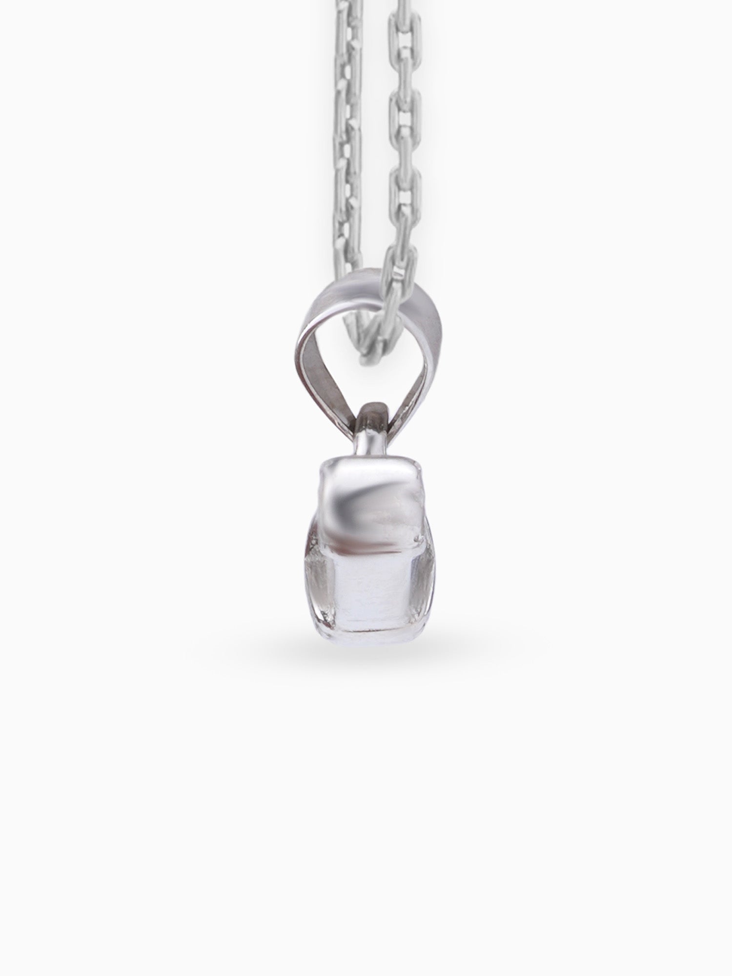 Side view SIJA 925 silver jewellery white pink safety pin pendant stylish handcrafted accessory perfect for weddings parties anniversaries and festive wear