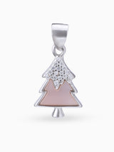 Hero shot SIJA 925 silver jewellery white pink sparkle tree pendant BIS hallmarked elegant timeless accessory perfect for weddings festive wear and gifting