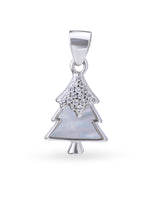 Close up SIJA 925 silver jewellery white pink sparkle tree pendant handcrafted premium design versatile accessory for everyday wear and special occasions