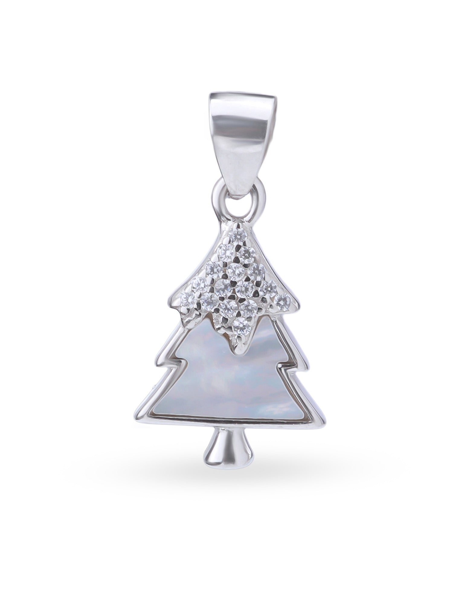 Close up SIJA 925 silver jewellery white pink sparkle tree pendant handcrafted premium design versatile accessory for everyday wear and special occasions
