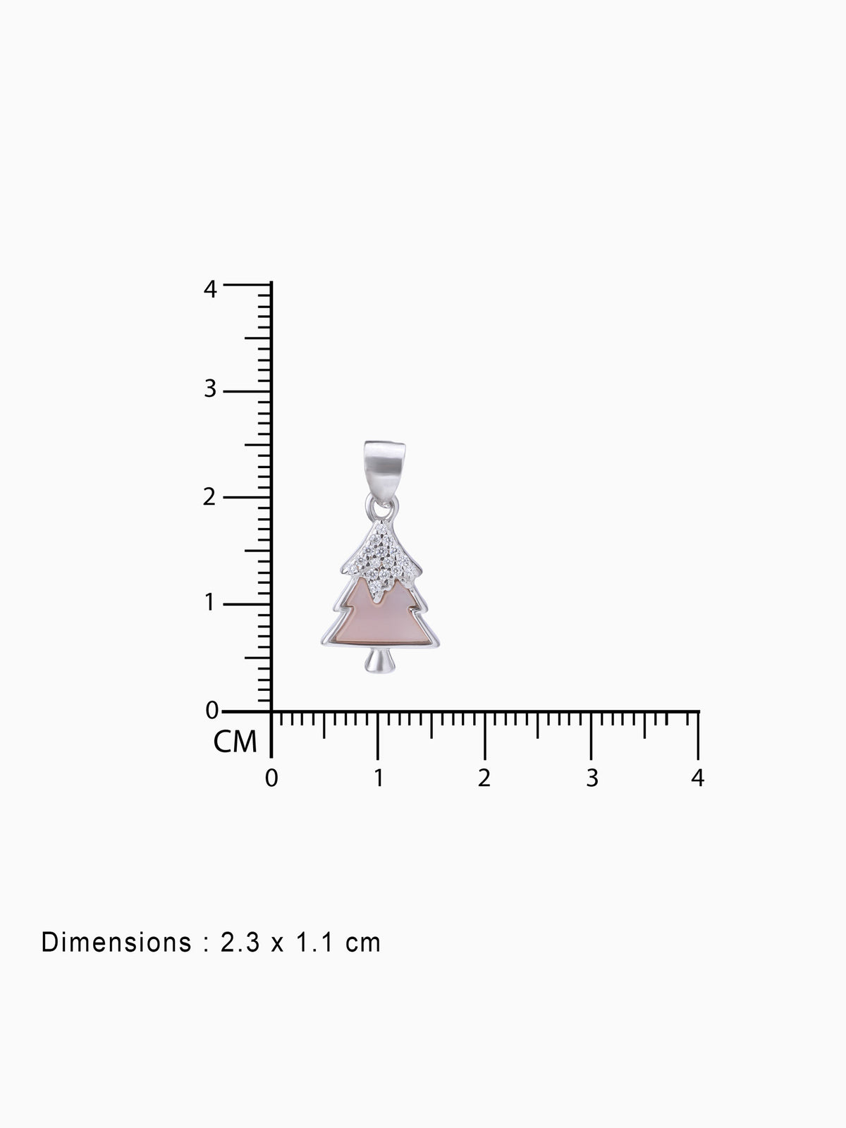 BIS hallmark view SIJA 925 silver jewellery white pink sparkle tree pendant certified premium accessory elegant timeless design for gifting and celebrations