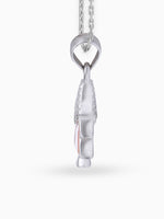 Side view SIJA 925 silver jewellery white pink sparkle tree pendant stylish handcrafted accessory perfect for weddings parties anniversaries and festive wear