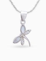Close up SIJA 925 silver jewellery white pink sparkle wing butterfly pendant handcrafted premium design versatile accessory for everyday wear and special occasions