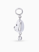 Side view SIJA 925 silver jewellery white puppy love charm stylish handcrafted accessory perfect for parties anniversaries and festive wear