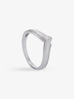 Side profile of SIJA 925 sterling silver Wishbone Men Ring showing polished edges and durable sterling silver construction