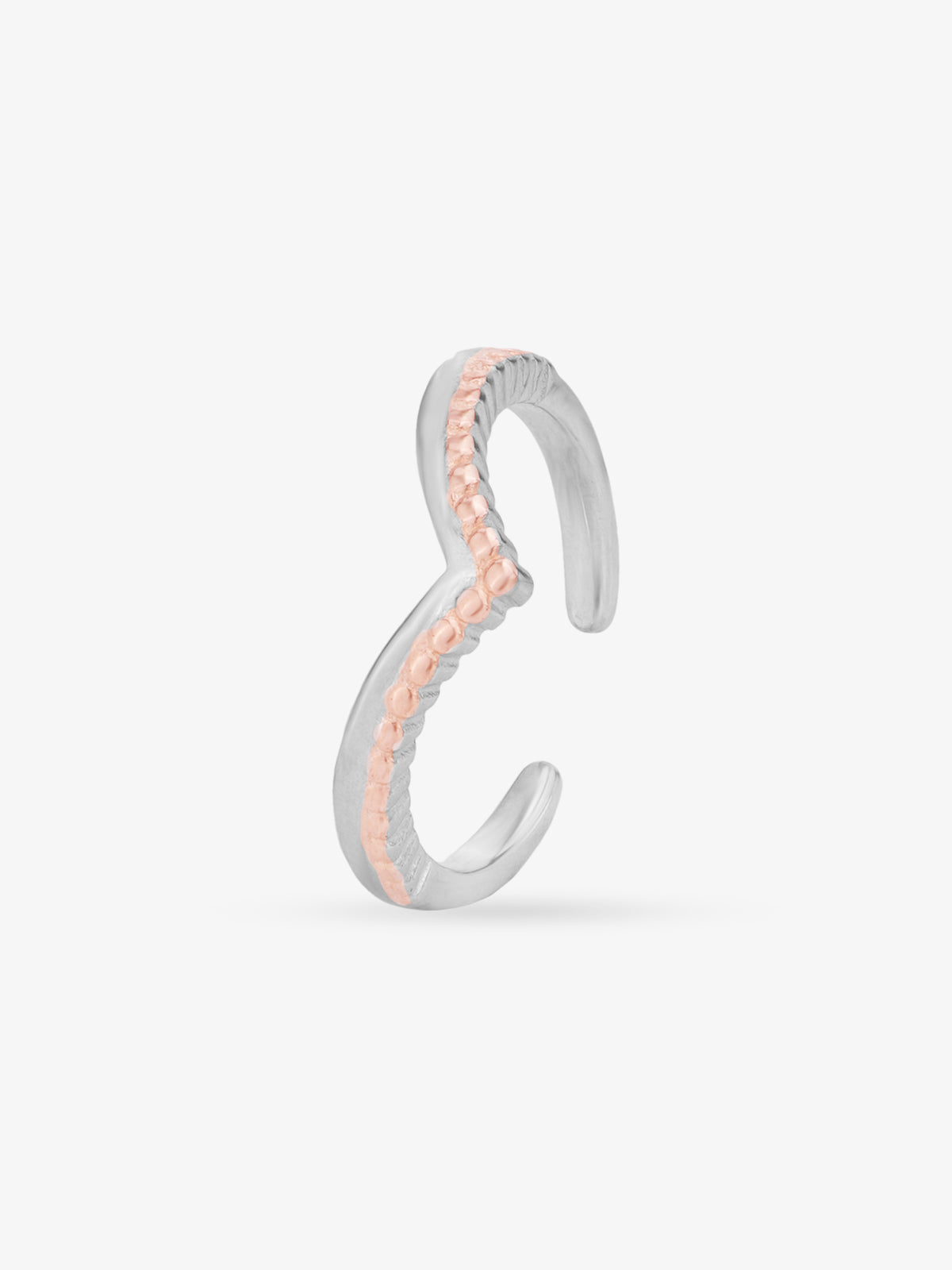 Side profile of SIJA 925 Silver Wishbone Toe Ring highlighting durable sterling silver craftsmanship and wishbone charm accents