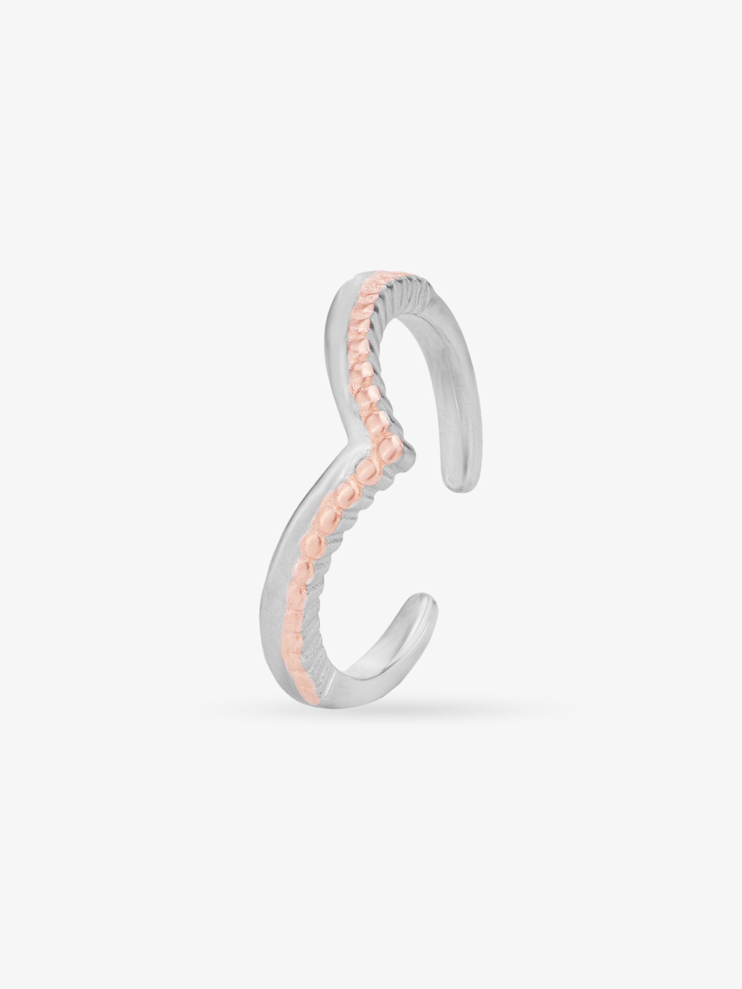 Side profile of SIJA 925 Silver Wishbone Toe Ring highlighting durable sterling silver craftsmanship and wishbone charm accents