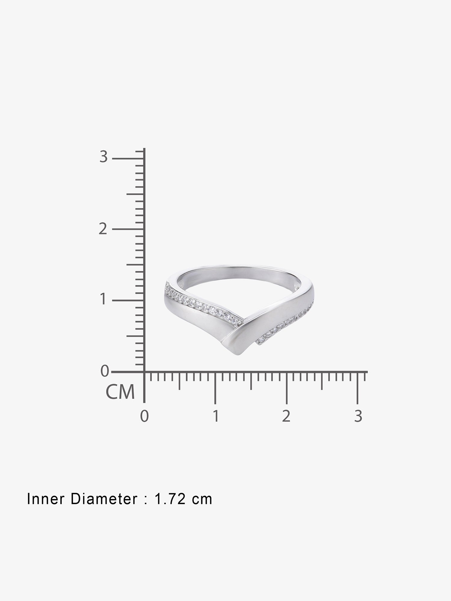 Inner band of SIJA Wishbone Women Ring showing BIS 925 hallmark stamp certified sterling silver jewellery made in India