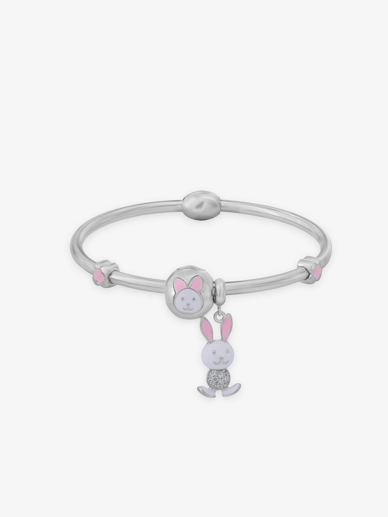 SIJA 925 Silver Women Bracelet Bunny Charm elegant sterling silver jewellery accessory front view