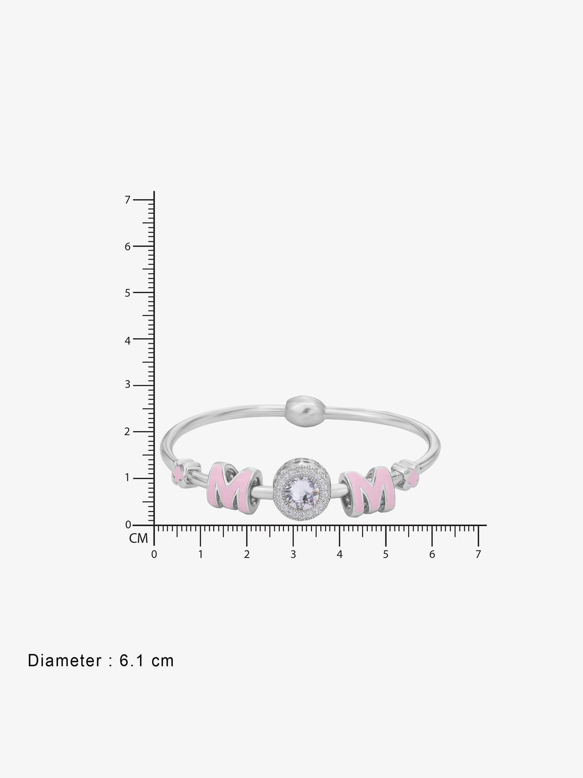 Reverse of SIJA Women’s Bracelet with Forever MOM Charm showing BIS 925 hallmark stamp certified sterling silver jewellery authenticity and quality assurance
