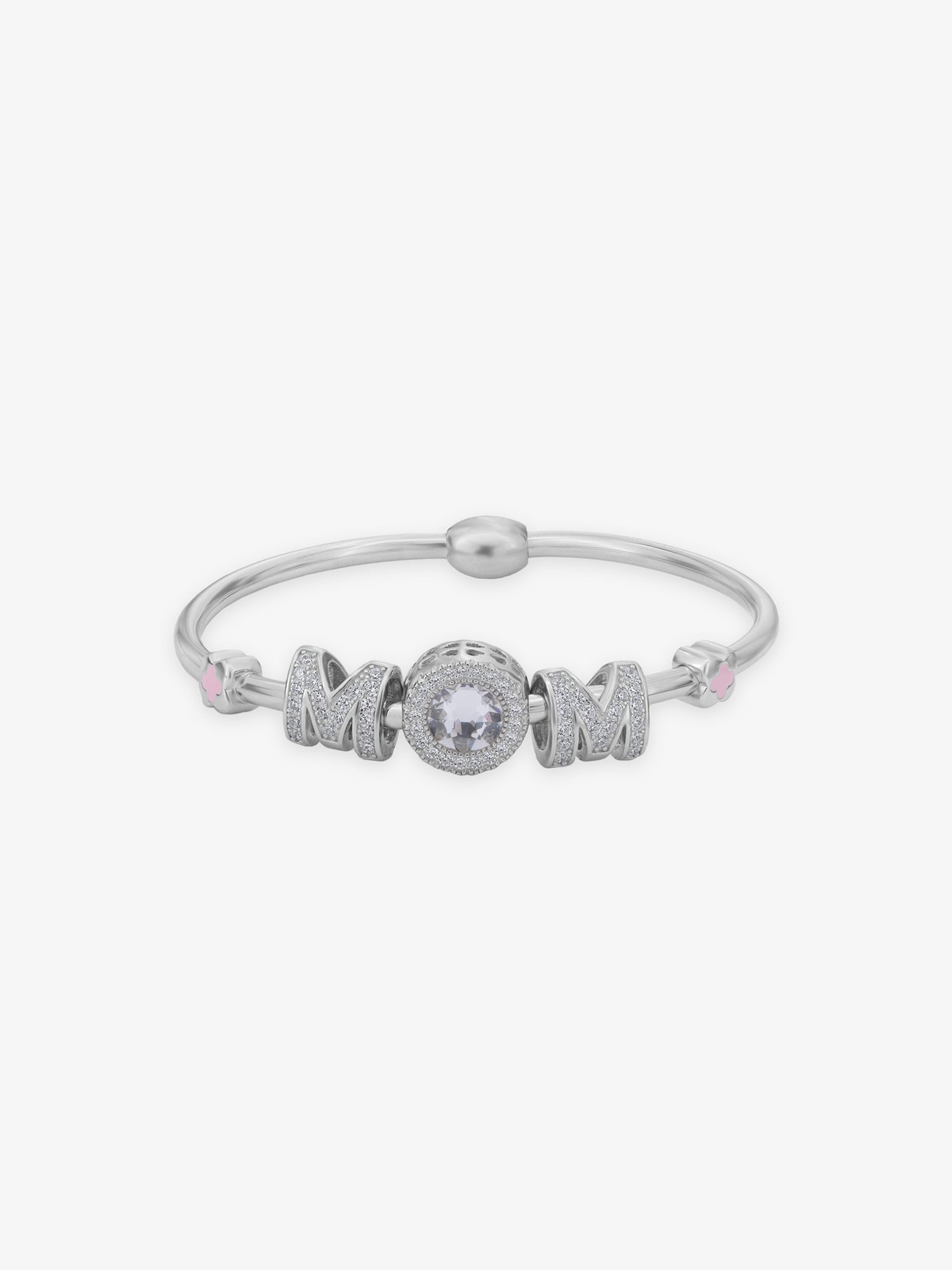 SIJA 925 Silver Women’s Bracelet with Forever MOM Charm sterling silver jewellery elegant design full front hero view accessory