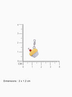 BIS hallmark view SIJA 925 silver jewellery yellow cup cake charm certified premium accessory charming motif for gifting and celebrations
