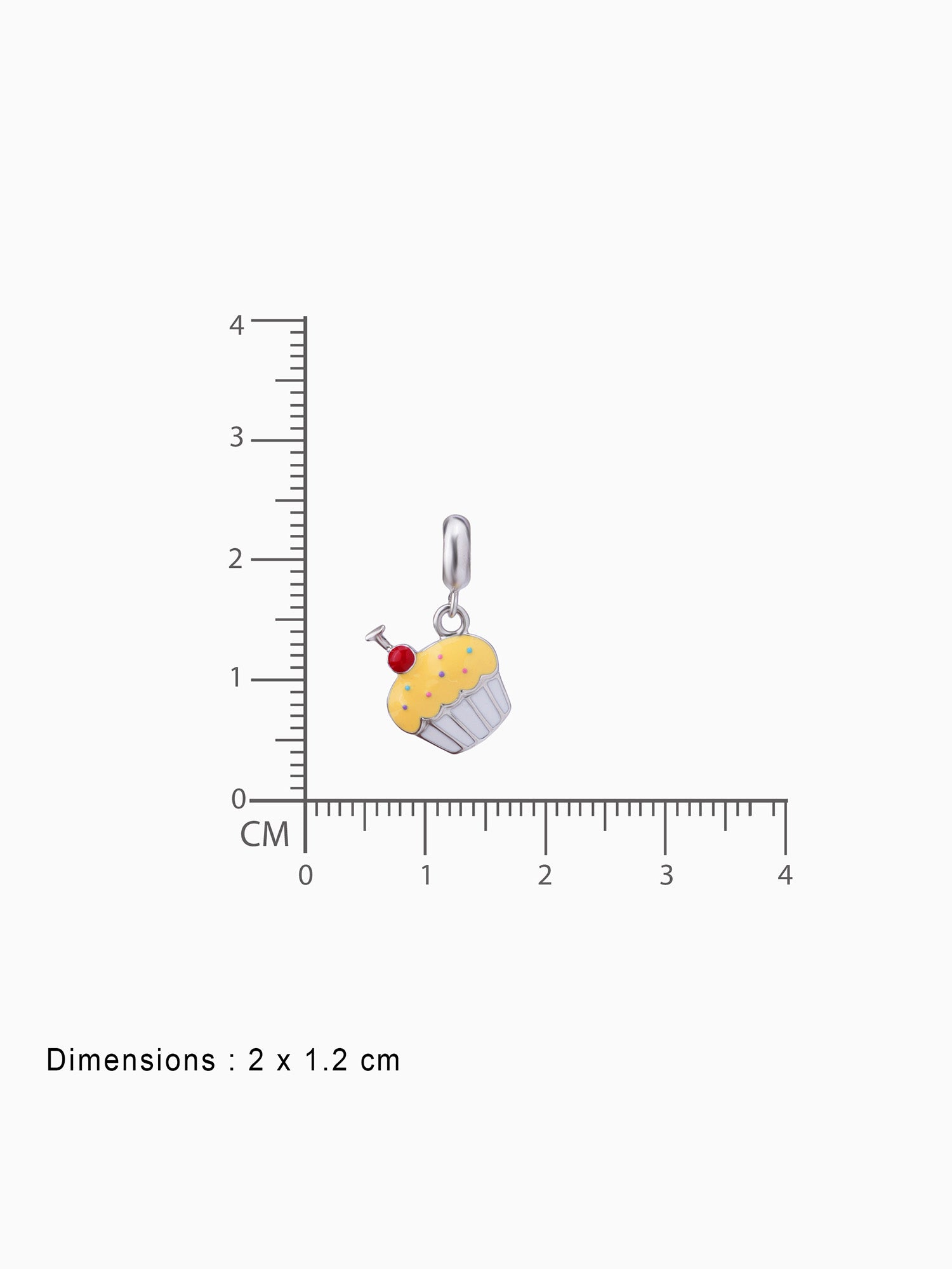 BIS hallmark view SIJA 925 silver jewellery yellow cup cake charm certified premium accessory charming motif for gifting and celebrations