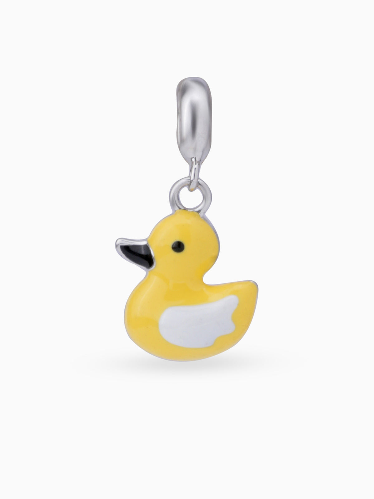 Close up SIJA 925 silver jewellery yellow duck charm handcrafted premium design versatile accessory for everyday wear and special occasions