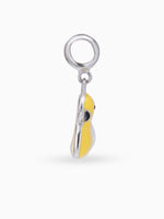 Side view SIJA 925 silver jewellery yellow duck charm stylish handcrafted accessory perfect for parties anniversaries and festive wear