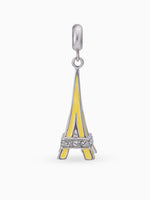 Close up SIJA 925 silver jewellery yellow Eiffel Tower charm handcrafted premium design versatile accessory for everyday wear and special occasions