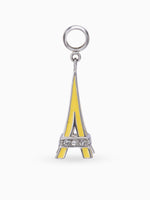 Close up SIJA 925 silver jewellery yellow Eiffel Tower charm handcrafted premium design versatile accessory for everyday wear and special occasions