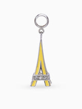 Close up SIJA 925 silver jewellery yellow Eiffel Tower charm handcrafted premium design versatile accessory for everyday wear and special occasions