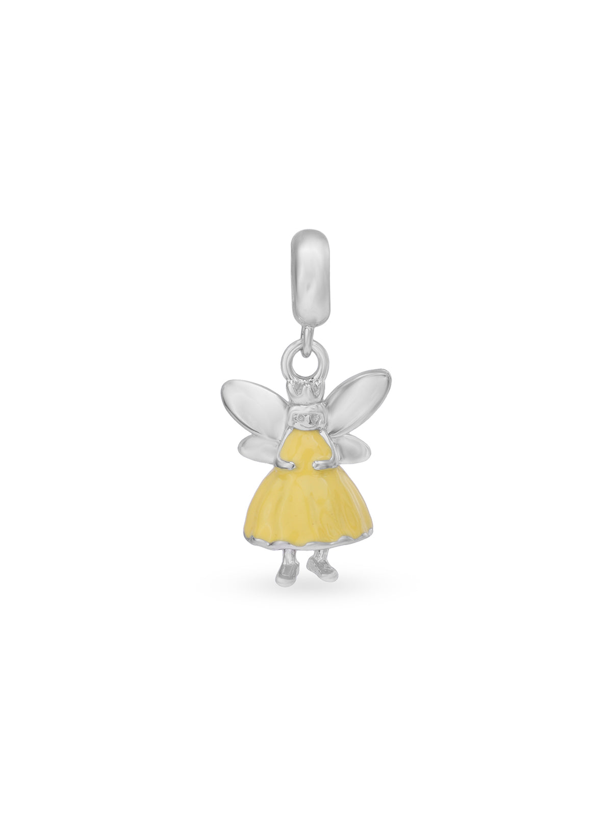 Detailed close up of SIJA 925 Silver Fairy Charm showing delicate fairy wings and handcrafted silver finish