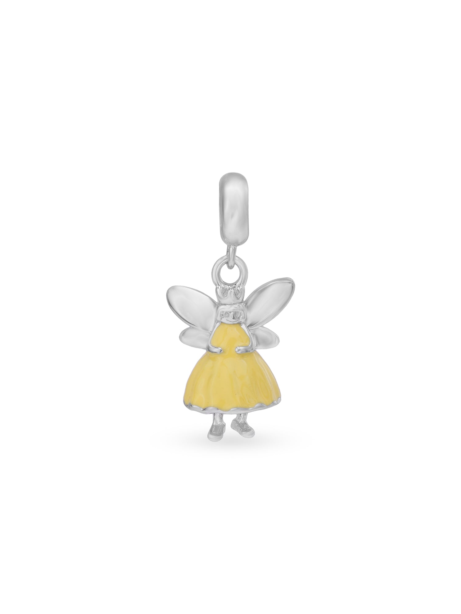 Detailed close up of SIJA 925 Silver Fairy Charm showing delicate fairy wings and handcrafted silver finish