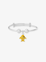 SIJA 925 Silver Kids Bracelet with Yellow Fish Charm sterling silver jewellery playful front view accessory