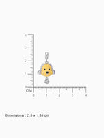 BIS hallmark view SIJA 925 silver jewellery yellow puppy love charm certified premium accessory charming motif for gifting and celebrations