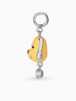 Side view SIJA 925 silver jewellery yellow puppy love charm stylish handcrafted accessory perfect for parties anniversaries and festive wear