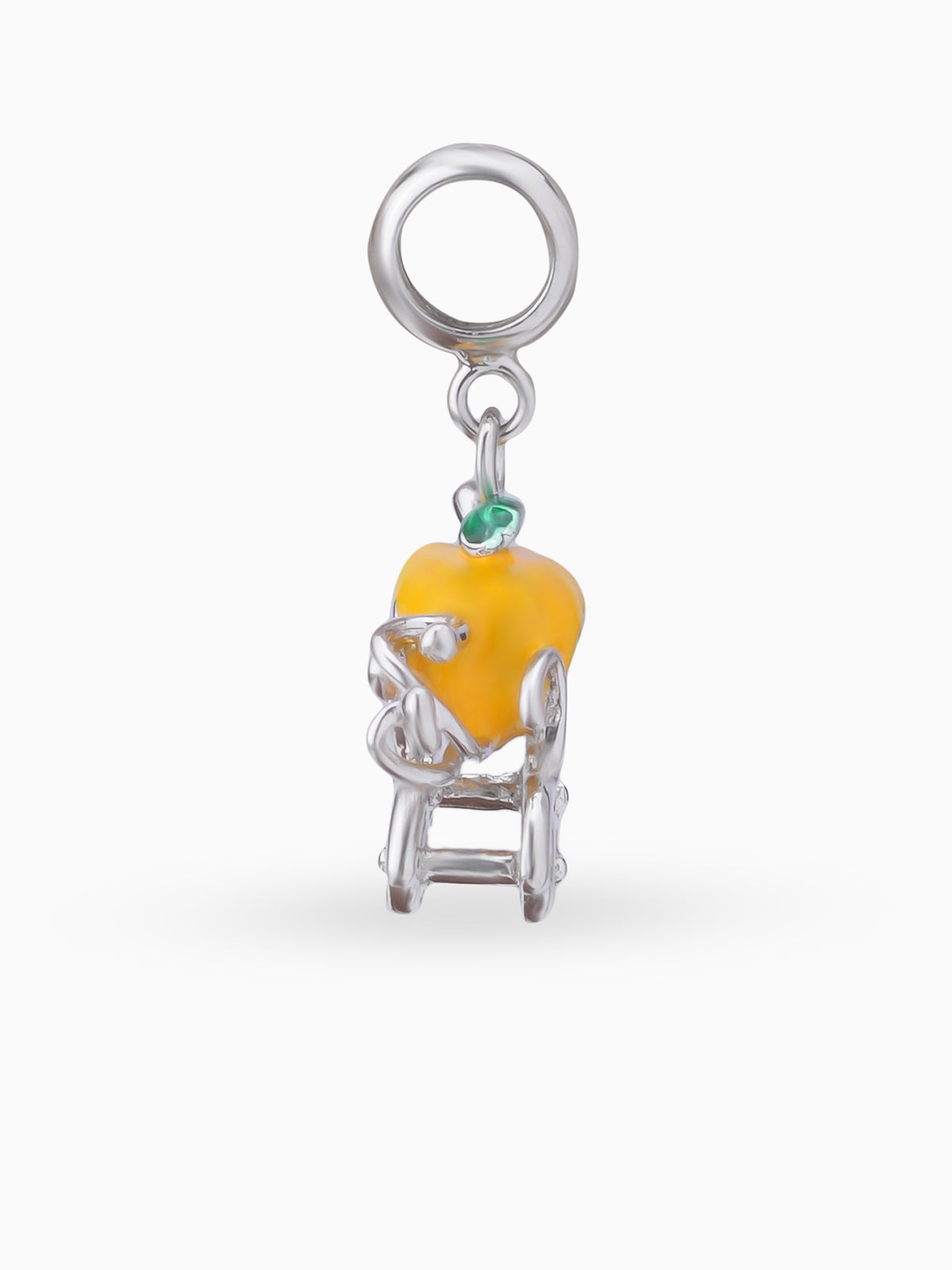 Side view SIJA 925 silver jewellery yellow royal carriage charm stylish handcrafted accessory perfect for weddings parties anniversaries and festive wear