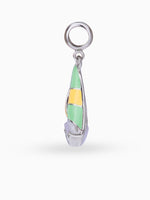 Side view SIJA 925 silver jewellery yellow sailboat charm stylish handcrafted accessory perfect for weddings parties anniversaries and festive wear