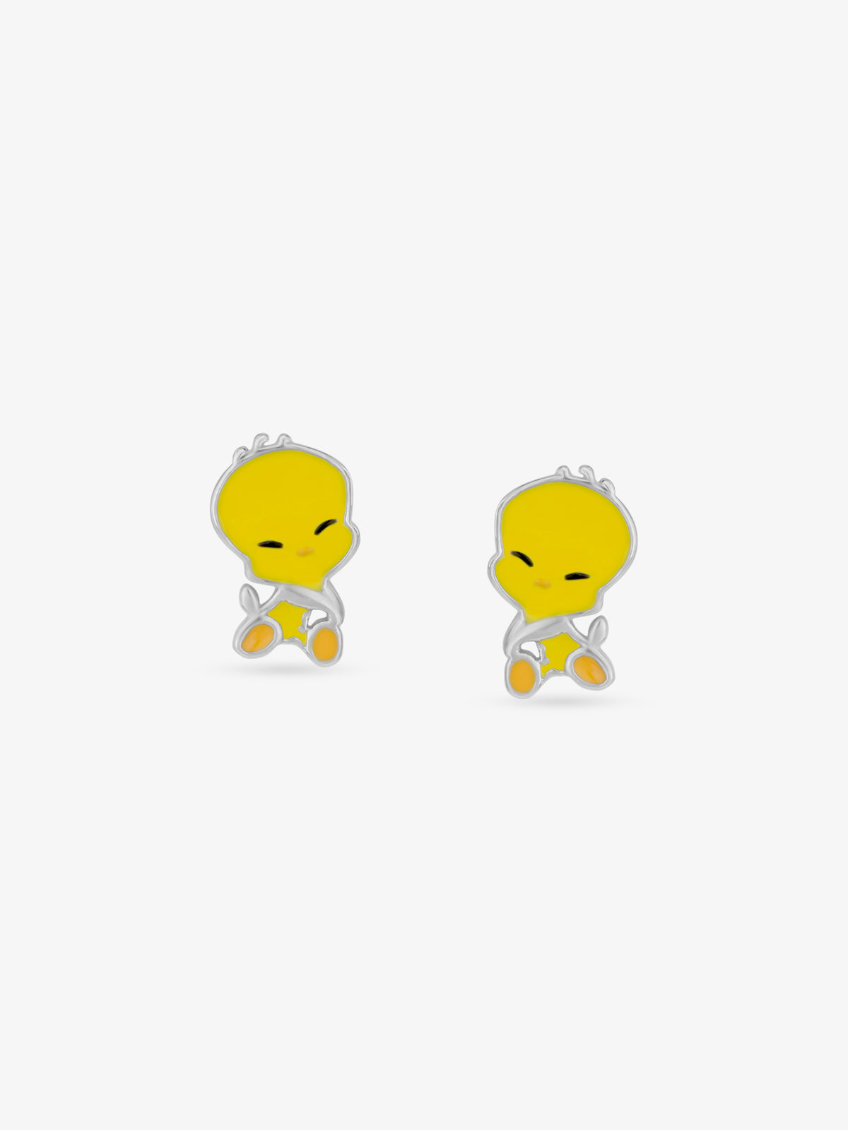 SIJA 925 Silver Yellow Tweety Bird Stud sterling silver jewellery playful kids design full front hero view accessory