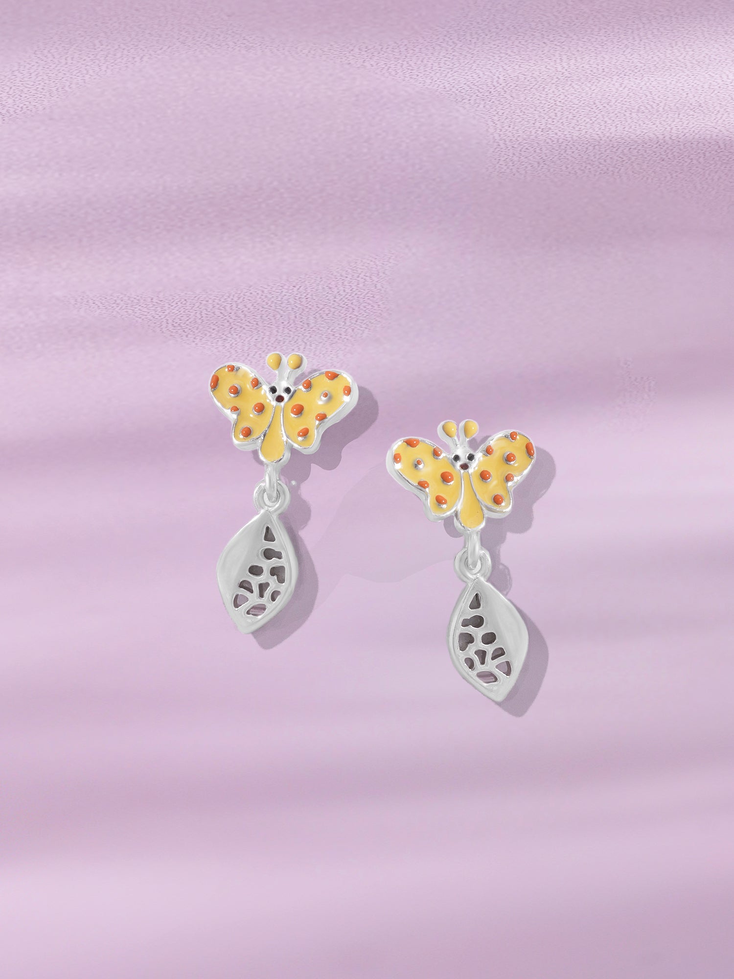 Yellow butterfly earrings