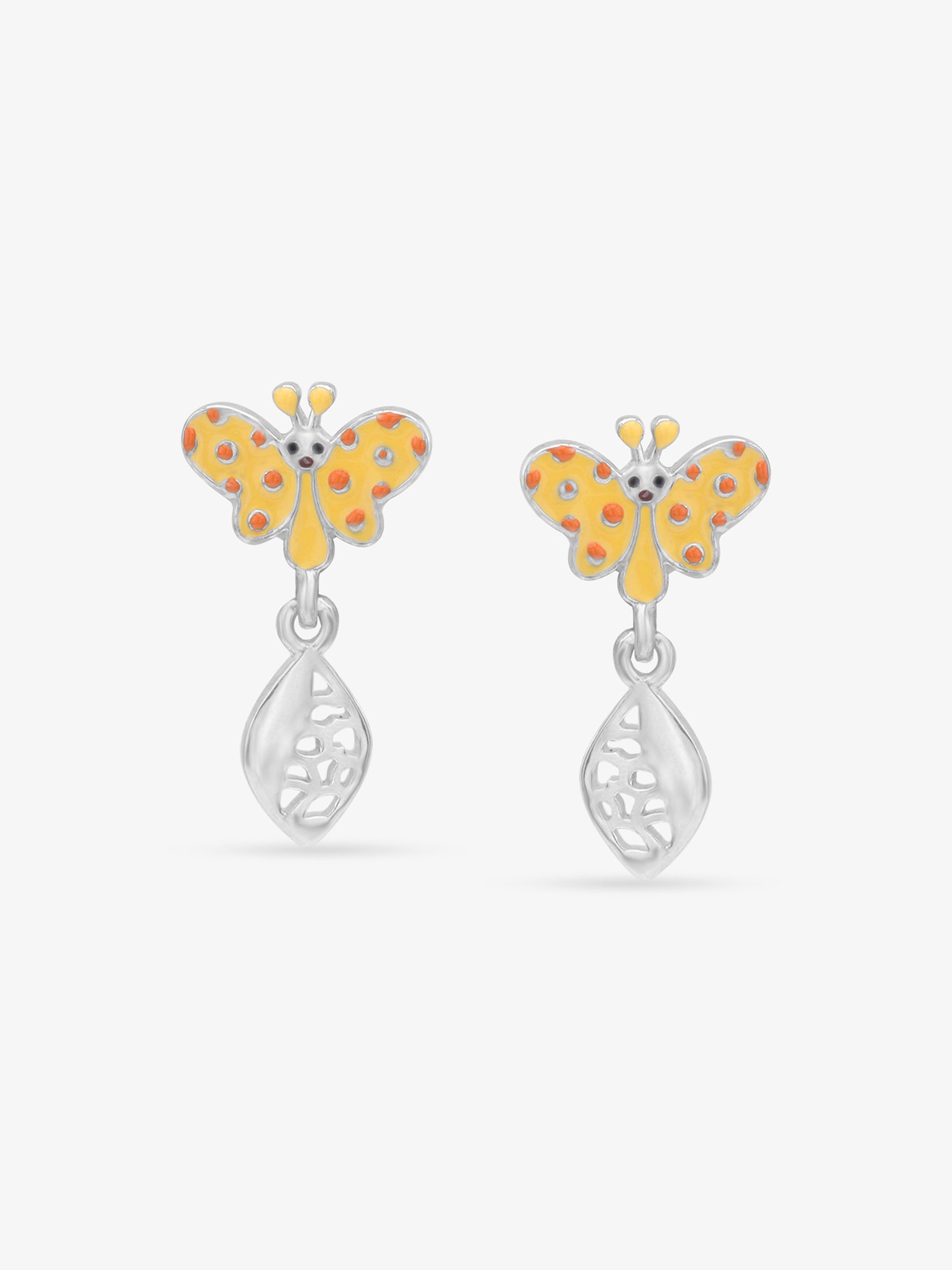 Yellow butterfly earrings