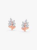 SIJA 925 Silver Zircon Leaf Stud elegant sterling silver womens jewellery accessory front view