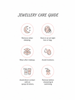 SIJA jewellery care guide illustrated tips for 925 silver and gold plated accessories including storage cleaning and safe wearing practices