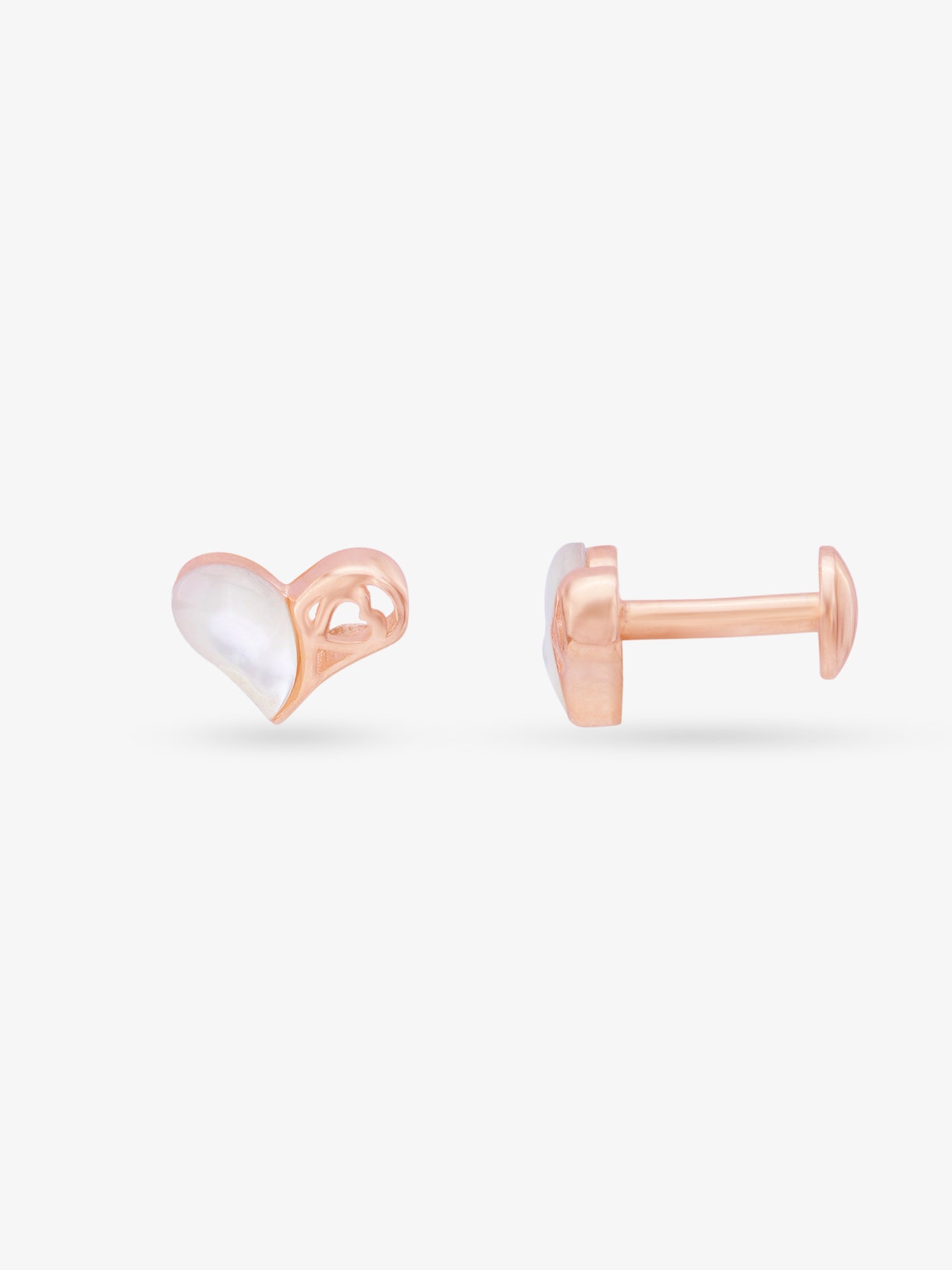 Side profile of SIJA 925 Silver Whispering Heart Stud highlighting durable sterling silver craftsmanship and romantic motif